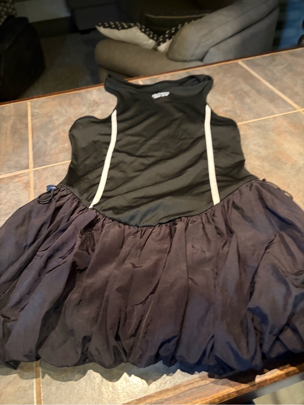 SHEIN Black Sleeveless Dance Dress with Tulle Skirt, bodysuit underneath - sz 6